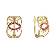 Серьги ELEMENT47, серебро, 925 проба, фианит