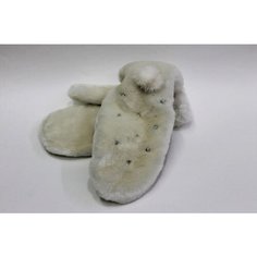 Варежки Мария мутон со стеклярусом, размер 7, белый