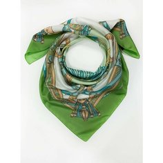 Платок VENERA,90х90 см, желтый, белый, зеленый