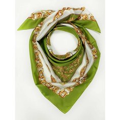 Платок VENERA,90х90 см, желтый, белый, зеленый