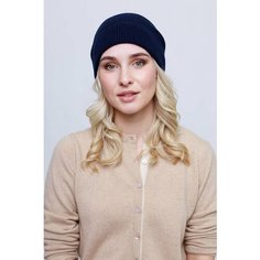 Шапка бини KHAN Cashmere, размер универсальный, темно-синий