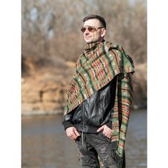 Шарф Dikovina,200х94 см, one size, зелeный