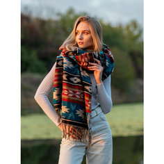 Шарф Dikovina,200х94 см, one size, синий/красный