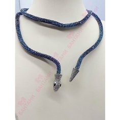 Колье, искусственный камень, длина 85 см, голубой Бантами