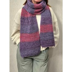 Шарф ,195х25 см, one size, фиолетовый, розовый Pan Tan