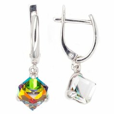 Серьги The Jeweller, серебро, 925 проба, родирование, кристаллы Swarovski, , серебристый