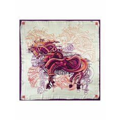 Платок ,90х90 см, белый, оранжевый, фиолетовый, фуксия Hangzhou Weihe Trade Co., Ltd