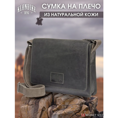Сумка KLONDIKE 1896, фактура тиснение, гладкая, черный
