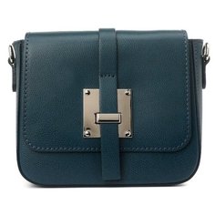 Сумка кросс-боди divas bag, фактура зернистая, зелено-синий