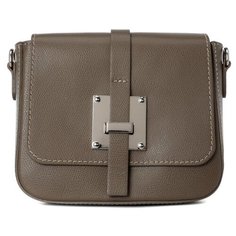 Сумка кросс-боди divas bag, фактура зернистая, коричневый, серый