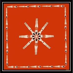 Платок Bjanka silk Poolside,70х70 см, красный