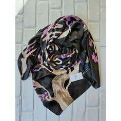 Платок ,90х90 см, черный ИТАЛИЯ