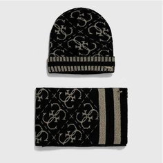 Шапка GUESS, размер L, черный/золотой