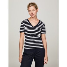 Футболка TOMMY HILFIGER, размер XS, breton stp/desert sky/ecru