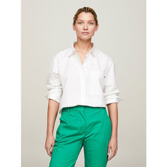 Рубашка TOMMY HILFIGER Patch Pocket Oversized Shirt, размер 38, th optic white