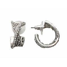 Серьги Эстет, сталь, фианит, , серебристый