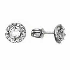 Серьги пусеты The Jeweller, серебро, 925 проба, фианит