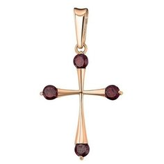 Подвеска The Jeweller, серебро, 925 проба, золочение, гранат, красный, золотистый