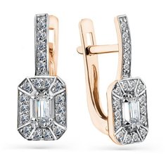 Серьги Master Brilliant, красное золото, 585 проба, бриллиант, , золотистый