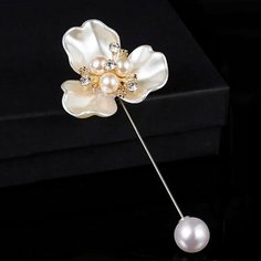 Брошь, жадеит синтетический, кристаллы Swarovski, золотистый Bel Bars