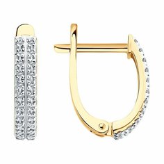 Серьги Diamant, красное золото, 585 проба, бриллиант