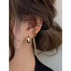 Серьги каффы, золотистый Milma Accessories