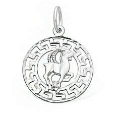 Подвеска The Jeweller, серебро, 925 проба, родирование, фианит, серебристый