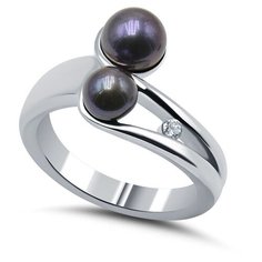 Кольцо Silver WINGS, серебро, 925 проба, фианит, жемчуг культивированный, размер 16.5