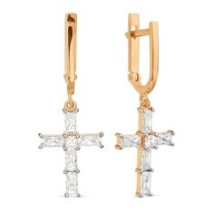 Серьги The Jeweller, красное золото, 585 проба, фианит, , золотистый