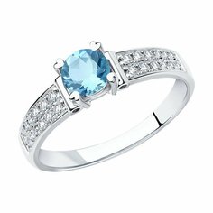 Кольцо SOKOLOV, белое золото, 585 проба, размер 17.5