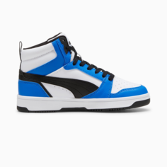 Кеды PUMA Rebound V6 Mid Sneakers Youth, размер 4.5, White/Black/Racing Blue