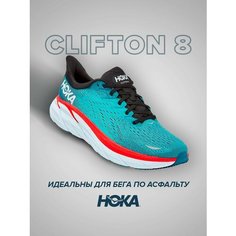 Кроссовки HOKA Clifton 8, полнота D, размер US11D/UK10.5/EU45 1/3/JP29, красный/голубой