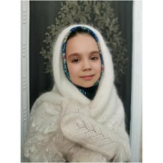 Платок ,130х130 см, бежевый Нет бренда