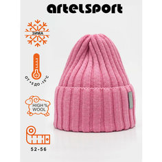 Шапка бини ARTEL, размер 56, розовый Артель
