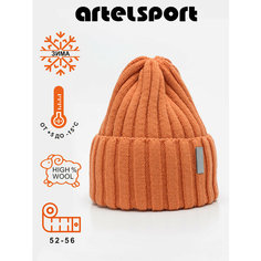 Шапка бини ARTEL, размер 56, оранжевый Артель