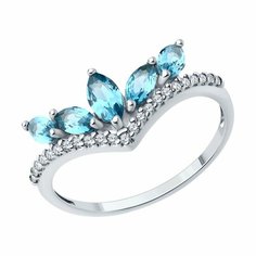 Кольцо Diamant, серебро, 925 проба, родирование, размер 19