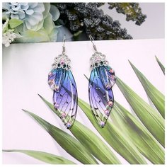 Серьги с подвесками, голубой, серебряный Murmure Shop