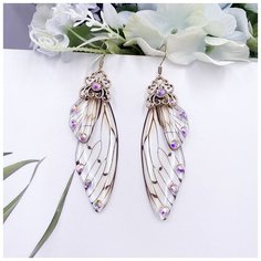 Серьги с подвесками, бесцветный, коричневый Murmure Shop