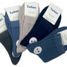 Носки Turkan 5 пар, размер 6-8лет, , синий, серый