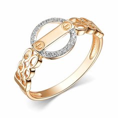 Кольцо Diamant online, красное золото, 585 проба, фианит, размер 17.5, прозрачный