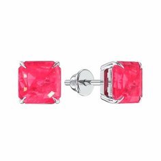 Серьги пусеты Яхонт, серебро, 925 проба, горный хрусталь, , розовый