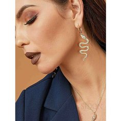 Серьги с подвесками, горный хрусталь, золотистый Нет бренда