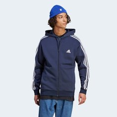 Толстовка спортивная adidas Essentials Fleece 3-Stripes Full-Zip, размер XLT, , синий