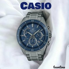 Наручные часы CASIO, голубой, серебряный
