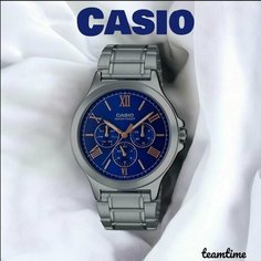 Наручные часы CASIO, голубой, серебряный