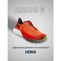 Кроссовки HOKA Arahi 6, полнота D, размер US12D/UK11.5/EU46 2/3/JPN30, черный, красный