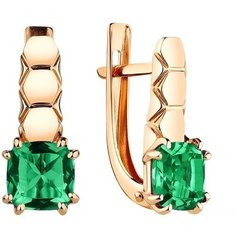 Серьги Яхонт, золото, 585 проба, ситалл, , зеленый