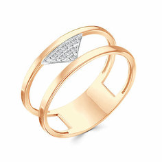 Кольцо Яхонт, золото, 585 проба, фианит, размер 17, бесцветный