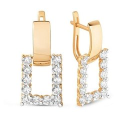 Серьги The Jeweller, красное золото, 585 проба, фианит, , золотистый