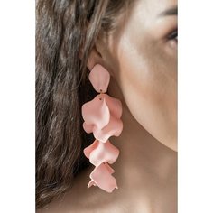 Серьги, размер 95 мм, персиковый Бантами